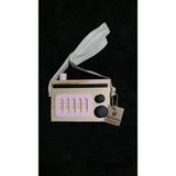 Websunday Retro Ahşap Dekoratif Radyo - Bebek Pembesi