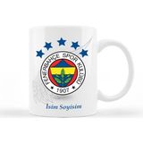 Webzon Kişiye Özel Fenerbahçe İsim Çift Taraf Baskılı Kupa Bardak - 1 Adet - 300 ml - Beyaz