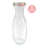 Weck 1062 ml Cam Içecek Saklama Kavanozu 5 Adet