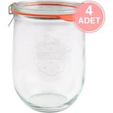 Weck 1062 ml Lale Cam Saklama Kavanozu 4 Adet Isıya Dayanıklı Cam ile Modern Tasarım