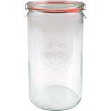 Weck 1590 ml Silindir Cam Saklama Kavanozu 2 Adet Şık Tasarımlı Yüksekliği 210 mm Ağız Genişliği 100 mm