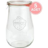 Weck 1750 ml Lale Cam Saklama Kavanozu 5 Adet