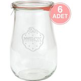 Weck 1750 ml Lale Cam Saklama Kavanozu 6 Adet - Şeffaf