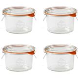 Weck 200 ml Cam Saklama Kavanozu 4 Adet Isıya Dayanıklı Cam ve Modern Tasarım