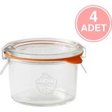 Weck 200 ml. Cam Saklama Kavanozu 4 Adet - Şeffaf