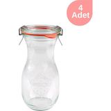 Weck 290 ml Cam Juice Kavanoz Seti (4 Adet) - Antik Nikel - 10 x 18 cm - 10 Adet