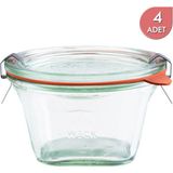 Weck 290 ml Cam Kare Saklama Kavanoz Seti 4 Adet - Şeffaf