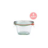 Weck 290 ml Kare Cam Saklama Kavanozu 4 Adet