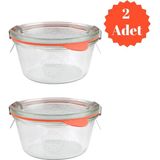 Weck 290 ml Kısa Cam Kavanoz Seti(2 Adet) - Turuncu