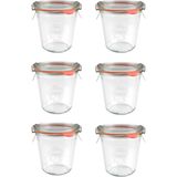 Weck Kavanoz Cam Saklama Kabı 290 ml Bardak Tip (6'lı Paket) - Yeşil - Şeffaf