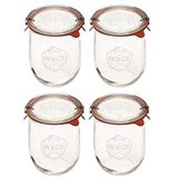 Weck Kavanozları - Weck Lale Kavanozları 1 Litre - Ekşi Hamur Başlangıç Kavanozları - Ekşi Hamur için Büyük Cam Kavanozlar - Cam Kapaklı Başlangıç Kavanozu - Geniş Ağızlı Lale Kavanozu - Konserve ve