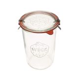 Weck Konserve Kavanozları 743 - Şeffaf Camdan Weck Kalıp Kavanozu - Çevre Dostu Konserve Kavanozu - Kapaklı Gıda Saklama Kabı Hava Geçirmez - 3/4 Litre Uzun Kavanoz - Cam Kapaklı ve Kauçuk Contalı 1 Kavanoz