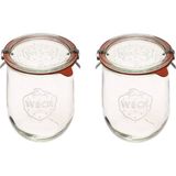 Weck Lale Kavanozları 1 Litre - Geniş Ağızlı Büyük Ekşi Hamur Başlangıç Kavanozları - Konserve ve Saklama Için Uygun - 2 Cam Kapaklı - Şeffaf