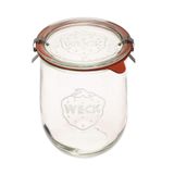 Weck Lale Kavanozu - Ekşi Hamur Başlangıç Kavanozları - 1 x WECK 745 Geniş Ağızlı Büyük Şeffaf Kavanoz - 1 Litre Cam Kapak, kauçuk conta ve çelik klips içerir