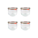 Weck Lale Tip Kavanoz Cam Saklama Kabı 580 ml (4 Adet)