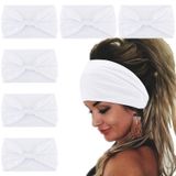 Wecoe 6 paket beyaz saç bantları kadınlar için geniş elastik saç bantları moda afrika saç bantları peruk kafa şal düğümlü saç bantları spor koşu egzersiz Yoga saç bantları cadılar bayramı saç aksesuarları kadınlar için