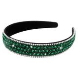 Wecoe Yapay elmas kafa bandı kadın kız moda kafa bandı koyu yeşil kafa bandı Bling ışıltılı kristal elmas kafa bandı ince saç bandı tatil doğum günü hediyesi kısa saç aksesuarları kadınlar kızlar için