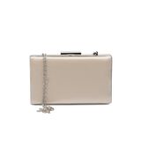 Wedding Fashion 2026 Yeni Sezon Ten Nude Rengi Gümüş Kasalı Saten Abiye Çanta Clutch Balo Mezuniyet Çantası El