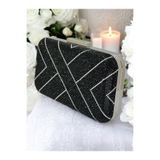 Wedding Fashion Siyah Şık Simli Taşlı Kadın 2026 Yeni Sezon Abiye Çanta Clutch Gece Mezuniyet Balo Kullanışlı Yapı