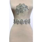 WeddingShopStone Işıltılı Kristal Taş İşlemeli Abiye ve Gelin Kemeri Şerit - El Yapımı Özel Tasarım