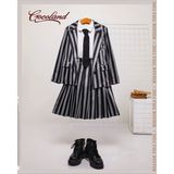 Wednesday Addams Ceket Kostüm Cosplay Kız Çocuk - Siyah - 8 Yaş