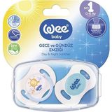 Wee Baby 0-6 Ay Damaklı Emzik 2'li Set Silikon Materyal ile Gece ve Gündüz Kullanım İçin Özel