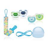 Wee Baby 023 4 lü 0-6 Ay Silikon Yenidoğan Emzik Mavi