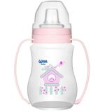 Wee Baby 250 ml Pembe Antikolik Akıtmaz Kulplu Pp Bardak Biberon