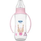 Wee Baby 270 ml Kulplu Pp Biberon Pembe Renk ile 6-18 Ay Bebekler İçin Özel Tasarım