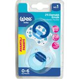 Wee Baby 2’li Damaklı Emzik No:1 Mavi Silikon 0-6 Ay Erkek Çocuklar İçin Özel Tasarım - 0 - 6 Ay