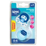 Wee Baby 2’li Damaklı Emzik No:1 Mavi