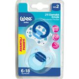 Wee Baby 2’li Damaklı Emzik No:2 Mavi - 0 - 6 Ay
