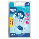 Wee Baby 2’li Damaklı Emzik No:3 Mavi