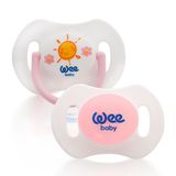 Wee Baby 2'li Gece Gündüz Damaklı Silikon Emzik 6-18 Ay (Saklama Kabı Hediyeli) Pembe