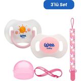 Wee Baby 2'li Gece Gündüz Emzik No:1 Pembe (Kutu ve Band Seti) - 0 - 6 Ay