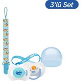 Wee Baby 2'li Gece Gündüz Emzik No:2 Mavi (Kutu ve Bant Seti) - 6 - 18 Ay