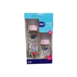Wee Baby 62815 Klasik Pembe Kapaklı 250/125 ml Cam Biberon Seti