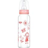 Wee Baby 771 Dayanıklı Cam Biberon 180ML Pembe - Açık Pembe - 180 ml