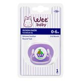 Wee Baby 829 0-6 Ay Silikon Mat Yuvarlak Uçlu Askılı Emzik