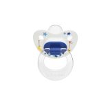 Wee Baby 836 0-6 Ay Silikon Şeffaf Desenli Damaklı Emzik Mavi