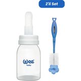 Wee Baby Anne Sütü Kaşıklı Biberon 125 ml Temizleme Seti Silikon Malzemeden Üretilmiş - Şeffaf