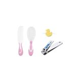 Wee Baby Banyo Set, Tırnak Makası, Banyo Süngeri, Fırça Tarak Seti, Pembe