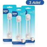 Wee Baby Çok Amaçlı Güvenlik Kilidi – Dolap Çekmece Buzdolabı Bebek Kilidi (3 Adet) - 0 - 3 Yaş - Şeffaf