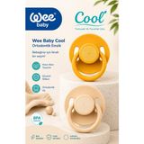 Wee Baby Cool Yuvarlak Yumuşak Uçlu Silikon Emzik 2'li 0-6 Ay(Hardal/krem)