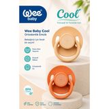 Wee Baby Cool Yuvarlak Yumuşak Uçlu Silikon Emzik 2'li 0-6 Ay(Krem/kiremit)