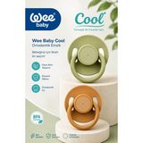 Wee Baby Cool Yuvarlak Yumuşak Uçlu Silikon Emzik 2'li 0-6 Ay(Yeşil/karamel)