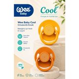 Wee Baby Cool Yuvarlak Yumuşak Uçlu Silikon Emzik 2'Li 18+ Ay (Hardal/Karamel)