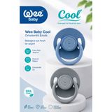 Wee Baby Cool Yuvarlak Yumuşak Uçlu Silikon Emzik 2'Li 18+Ay (Mavi/Gri)