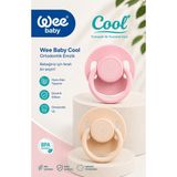 Wee Baby Cool Yuvarlak Yumuşak Uçlu Silikon Emzik 2'li 6-18 Ay(Pembe/krem)