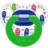Wee Baby Desenli Damaklı Yumuşak Silikon Uçlu Ortodontik Emzik 0-6 Ay Yeşil - NO:1 - Açık Pembe